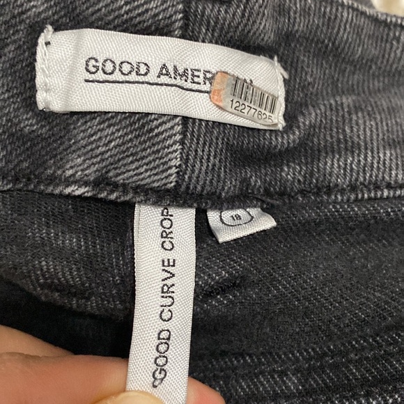 Good American Good Curve Black Jeans Frayed hem sz 18 36 - Picture 2 of 12